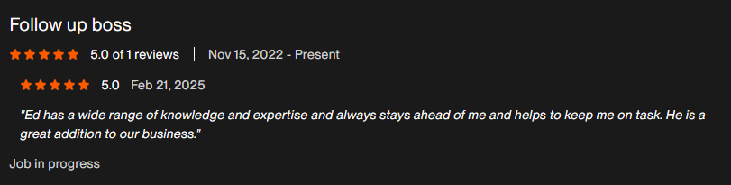 5-star Upwork review